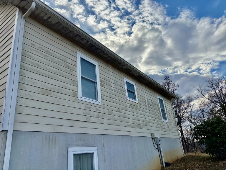 House exterior before a Cookeville house wash House exterior in Cookeville before a house wash, Upper Cumberland